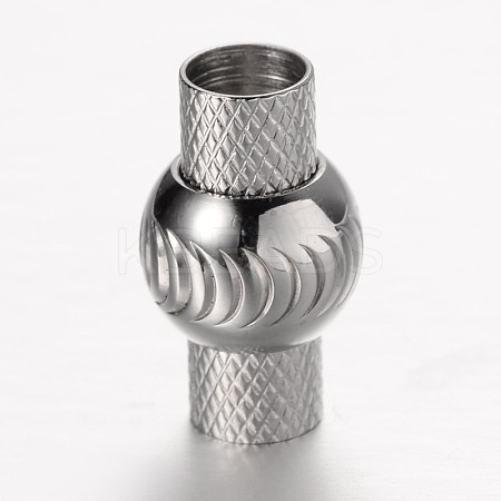 Tarnish Resistant 304 Stainless Steel Magnetic Clasps with Glue-in Ends STAS-G140-39N-1