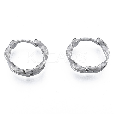 Non-Tarnish 316 Surgical Stainless Steel Twist Hoop Earrings for Men Women EJEW-N052-09-1