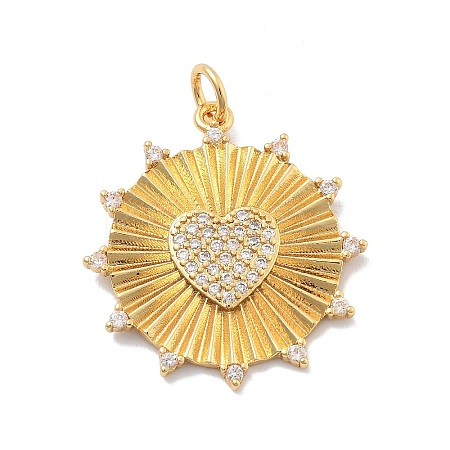 Brass Micro Pave Cubic Zirconia Pendants KK-M305-11G-1