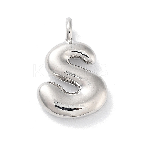 Rack Plating Brass Balloon Letter Pendants X-KK-C050-01P-S-1