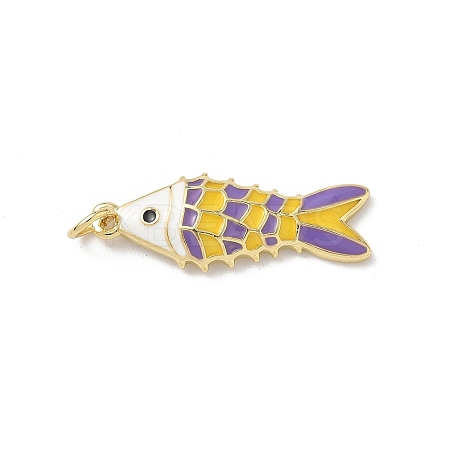 Sea Animals Brass Enamel Pendants KK-B155-02B-03G-1