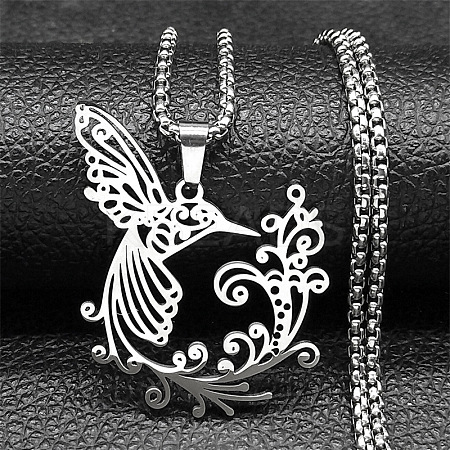 201 Stainless Steel Pendant Necklaces NJEW-C066-15P-1