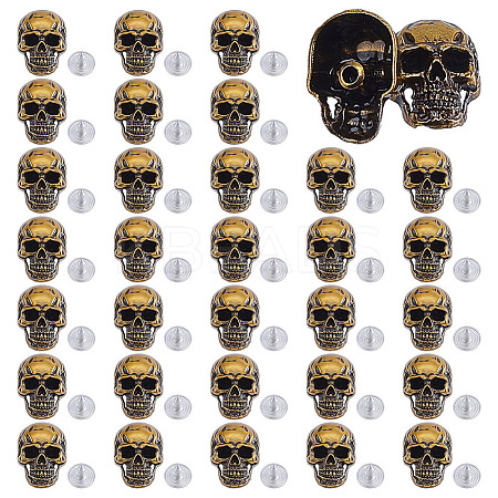 30 Sets Skull Alloy Rivets FIND-AR0006-96-1