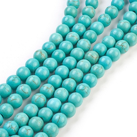 Synthetic Turquoise Beads Strands TURQ-G106-6mm-02D-1