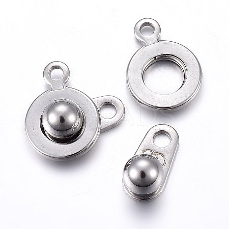 Non-Tarnish 201 Stainless Steel Snap Clasps X-STAS-C042-03P-1
