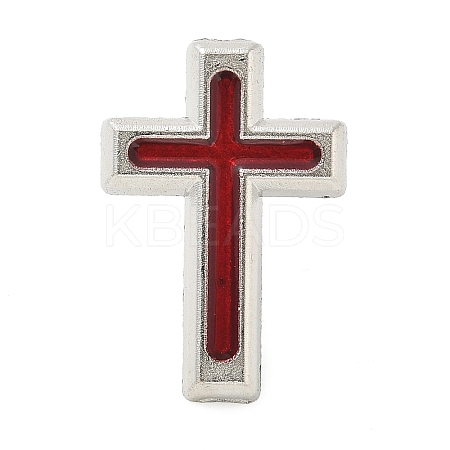 Cross Alloy Black Enamel Pins Brooches LS-JEWB-M049-01P-1