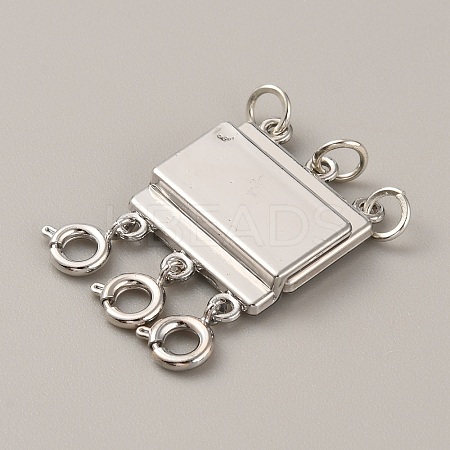 3-Strand 6-Hole Alloy Box Magnetic Clasps FIND-TAC0002-064P-1