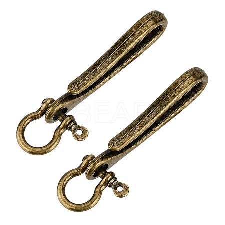 2Pcs Alloy Shackle Clasps with S Hook Clasps FIND-PH0026-11A-AB-1