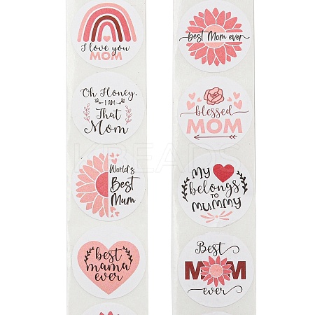 Mother's Day 8 Styles Stickers Roll DIY-H166-02-1