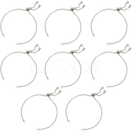 12Pcs 304 Stainless Steel Rolo Chain Slider Bracelet Making AJEW-NB0003-63-1