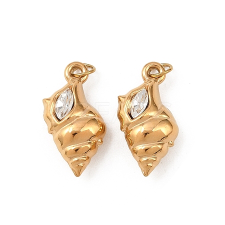 304 Stainless Steel with Clear Cubic Zirconia Pendants STAS-G364-05G-1
