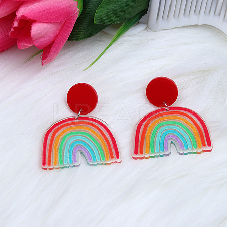 Acrylic Stud Earrings FS-WGE927B-04-1