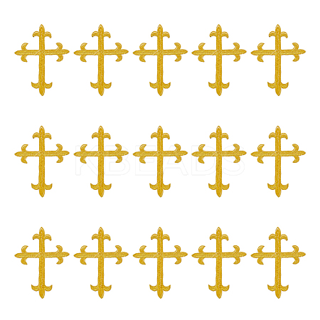 Polyester Metallic Thread Embroidery Applique Patch LS-PATC-WH0005-19-1