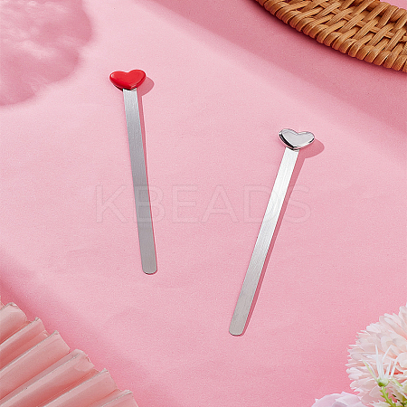 2Pcs 2 Colors 201 Stainless Steel Bookmarks AJEW-LP0004-86-1