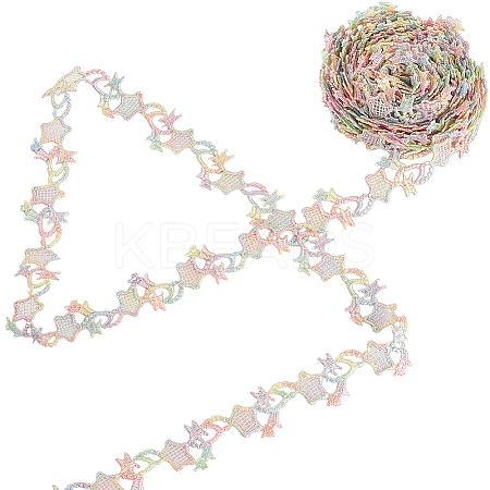 5 Yards Flower Polyester Lace Ribbon OCOR-GF0004-95A-1