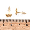 Brass Micro Pave Clear Cubic Zirconia Butterfly Stud Earrings EJEW-C158-16B-G-5