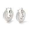 Brass Donut Thick Hoop Earrings for Women EJEW-I270-08P-1