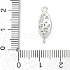 Brass Clear Cubic Zirconia Connector Charms KK-Z094-06P-01-3