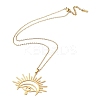 201 Stainless Steel Sun with Eye Pendant Necklace with Cable Chains NJEW-Q317-02G-1