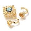 Brass Micro Pave Clear Cubic Zirconia Fold Over Clasps KK-K389-014G-2