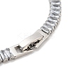 Brass Pave Clear Cubic Zirconia Rectangle Link Bracelets BJEW-B094-11A-P-3