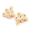 Brass Micro Pave Cubic Zirconia Charms KK-E090-36G-2