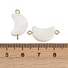 Natural Shell Moon Connector Charms STAS-D378-24G-3