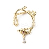 Brass Micro Pave Clear Cubic Zirconia Bead Frame KK-K371-49G-1