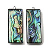 304 Stainless Steel Pave Natural Paua Shell Pendants STAS-Z125-01A-P-1