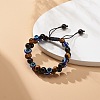 4Pcs 4 Style Natural Eyeless Obsidian & Mixed Gemstone & Resin Evil Eye Braided Bead Bracelets Set BJEW-JB08840-3