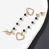 304 Stainless Steel Glass Tassel Stud Earrings EJEW-G453-05G-02-3