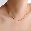 304 Stainless Steel Round Beads Tassel Twisted Chain Necklaces for Women FS-WG442A8-01-2