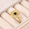 304 Stainless Steel Enamel Cuff Rings for Women RJEW-G338-01G-02-2