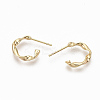 Semicircular Brass Stud Earrings KK-Q762-019G-NF-2
