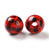Printed Wood European Beads WOOD-Z002-09A-2