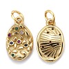 Brass Micro Pave Colorful Cubic Zirconia Pendants KK-P192-11G-2