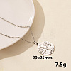 Stainless Steel Flat Round with Tree of Life Pendant Necklace XM4050-5-1
