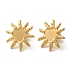 Ion Plating(IP) 304 Stainless Steel Sun Stud Earrings EJEW-C114-28G-2