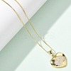 Brass Micro Pave Clear Cubic Zirconia Pendant Necklaces for Women NJEW-M084-02G-03-5