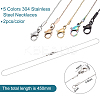 BENECREAT 10Pcs 5 Colors 304 Stainless Steel Serpentine Chain Necklaces Set for Men Women NJEW-BC0001-10-2