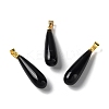 Natural Obsidian Teardrop Pendants G-Q005-03G-01-1