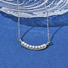 Brass with ABS Plastic Imitation Pearl Pea Pod Pendant Necklaces NJEW-P347-01P-3