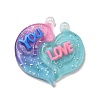 Gradient Color Translucent Resin Pendants RESI-G048-01C-1
