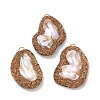 Rack Plating Brass Topaz Rhinestone Big Pendants KK-K362-09G-1
