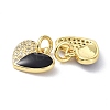 Eco-Friendly Brass Micro Pave Clear Cubic Zirconia Enamel Pendants ZIRC-C021-45G-06-2