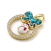 Christmas Brass Micro Pave Cubic Zirconia Pendants KK-H468-01F-01G-2