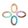 Transparent Resin & Walnut Wood Pendants RESI-S389-022A-B-1