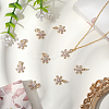 10Pcs Brass Micro Pave Clear Cubic Zirconia Snowflake Pendants KK-BBC0021-78-3