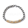 201/304 Stainless Steel Box Chain Bracelets for Unisex BJEW-F522-03G-4