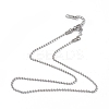Non-Tarnish 304 Stainless Steel Ball Chain Necklace for Men Women NJEW-K245-017A-1